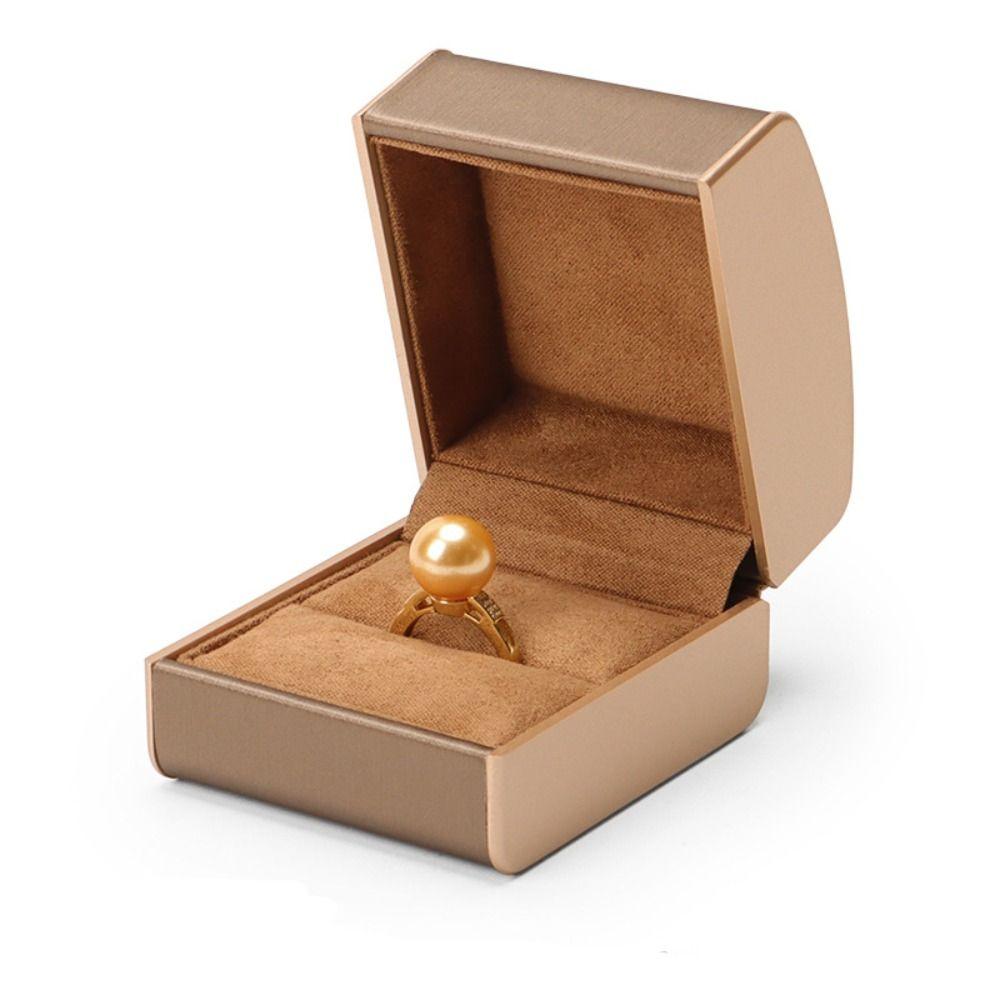 Exquisita caja de almacenamiento de cuero PU, caja expositora de