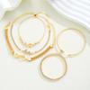 5pcs Exquisite Gold Color Butterfly Bracelet Set For Women Vintage Rhinestone Heart Infinity Cuff Bangle Daily Wear Jewelry Gift