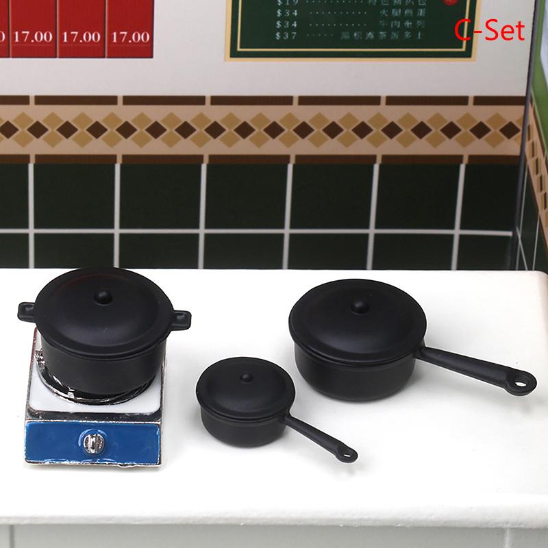 

1Комплект 1:12 кукольный домик, миниатюрная кастрюля для супа, кастрюля с крышкой, газовая плита, кухонная модель, декор, игрушка, аксессуары для кукольного дома