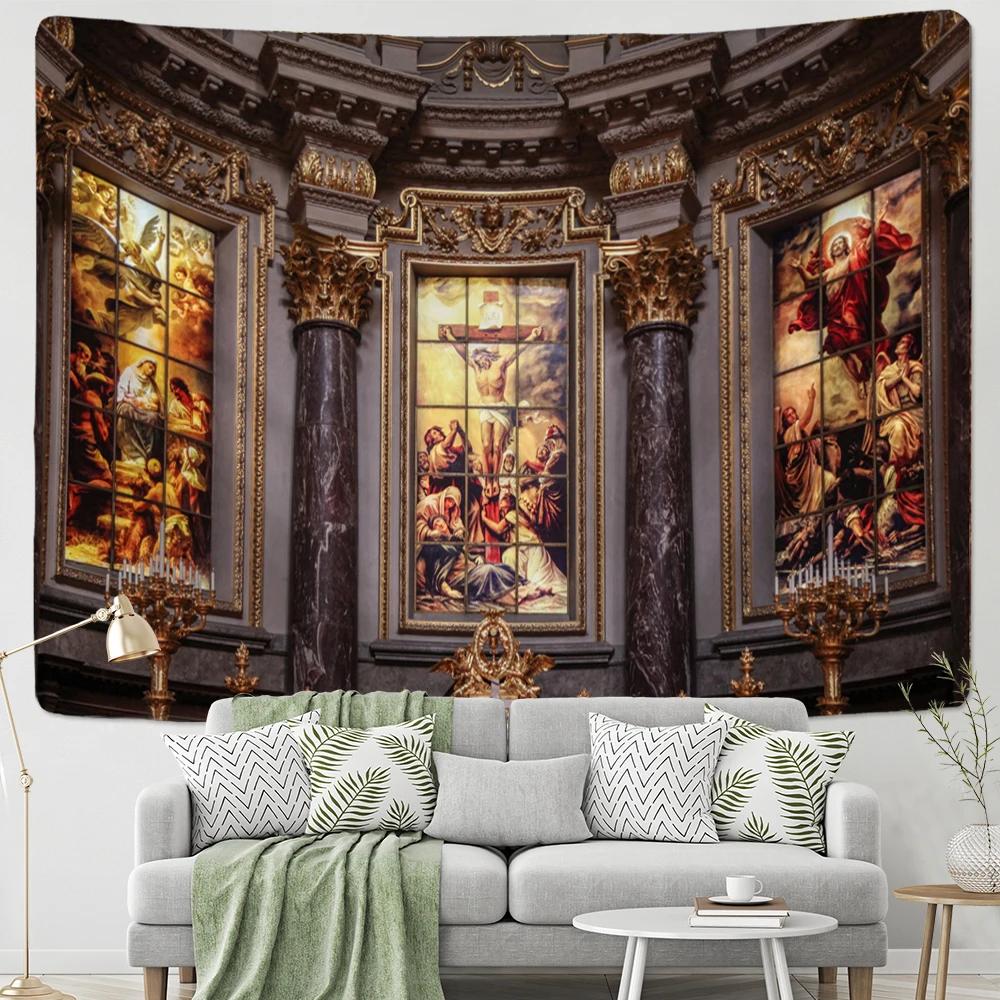 European Faith Christianity Classical God Jesus Christ Tapestry Wall Hanging Blanket Home Decoration Christian Products