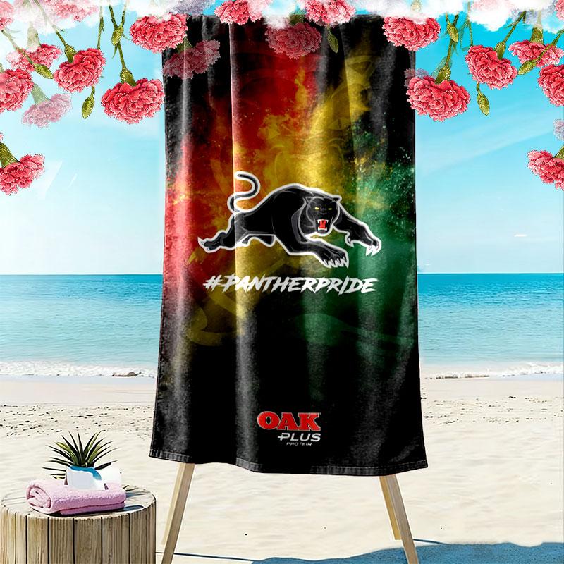 Panthers Charge Print Beach Towel, Large Soft Quick Dry Towel for Beach Camping Swimming