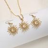 Explosive sun flame shape pendant jewelry set necklace earrings combination elegant style