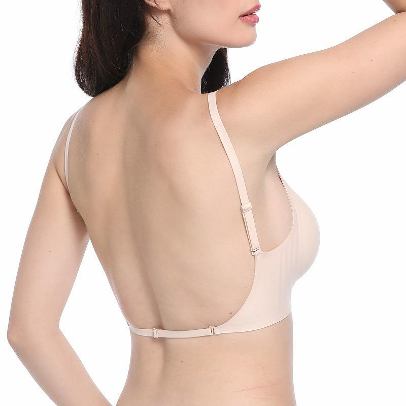 Seamless Sexy Jelly Support Bra - Wire-Free, Large, Cross-Back Design