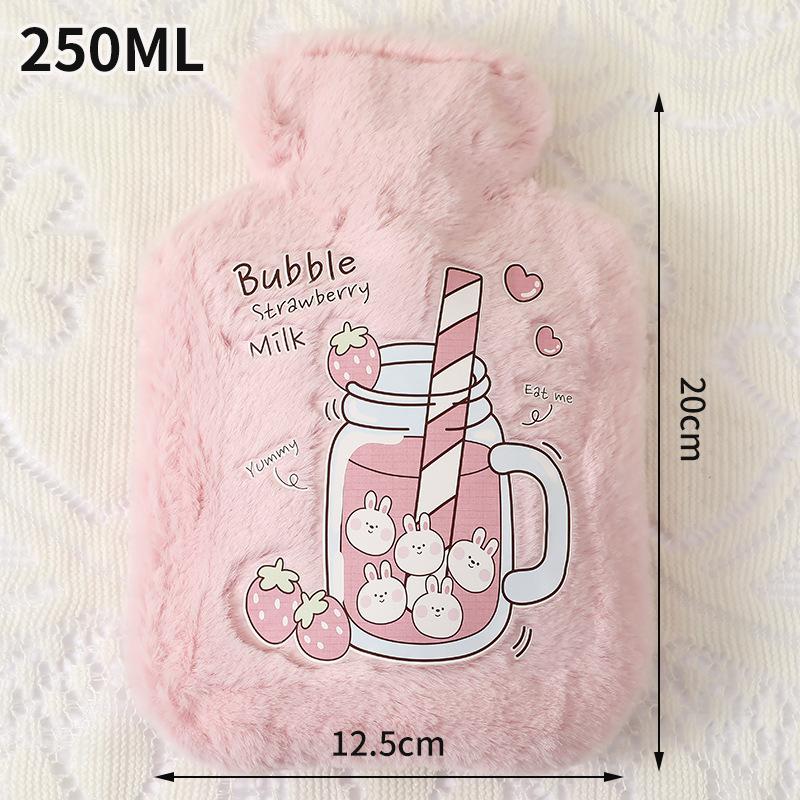 Cartoon Hot Water Bag with Cloth Cover Kawaii Plush Warm Bag Plush Hot Water Bottle Portable Hand Warmer Home School Supplies