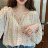 French-style Niche Chic Floral Blouse for Women New Summer Long-sleeve Top
