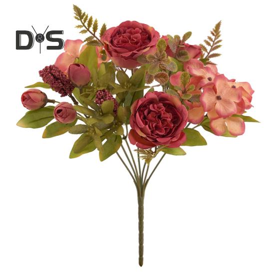 

1 шт. 7 вилок, экологически чистый искусственный цветок, не увядающий, практичный, ветка пиона, розы, невеста, держащая искусственный цветок красный