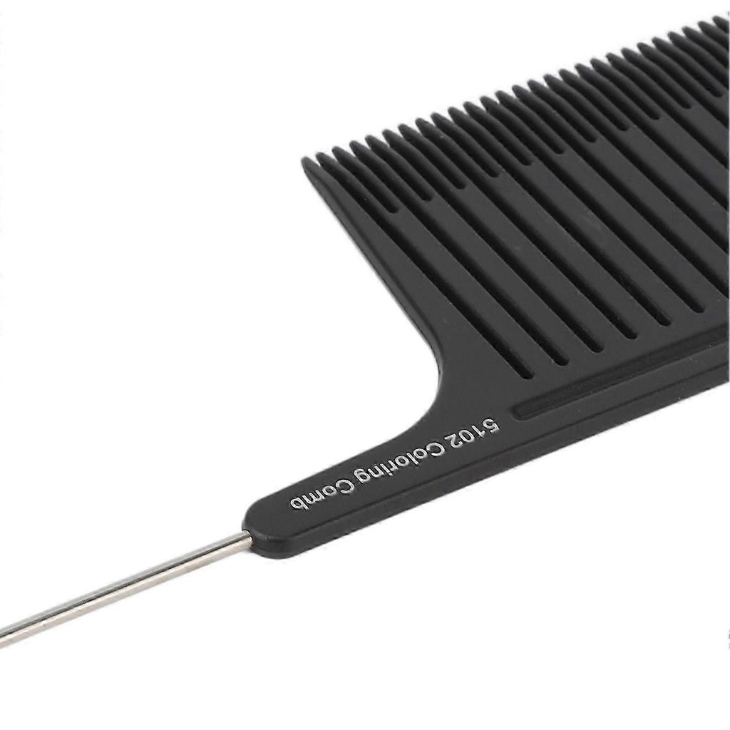 Hair Highlight Comb Hair Salon Hair Dye Professional Comb Hair Stylist Stainless Steel Rat Tail Comb Black