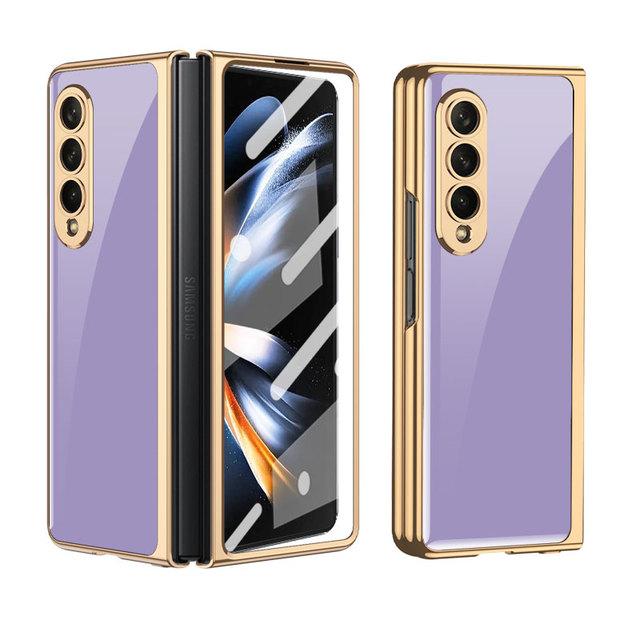 Luxury Electroplated Frame Phone Cover For Samsung Galaxy Z Fold 4 Case Camera Protection Covers For Galaxy Z Fold4