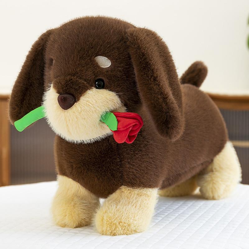 Dachshund Rose Plush Toy Stuffed Animal Baby Doll Home Decoration Gift Kids