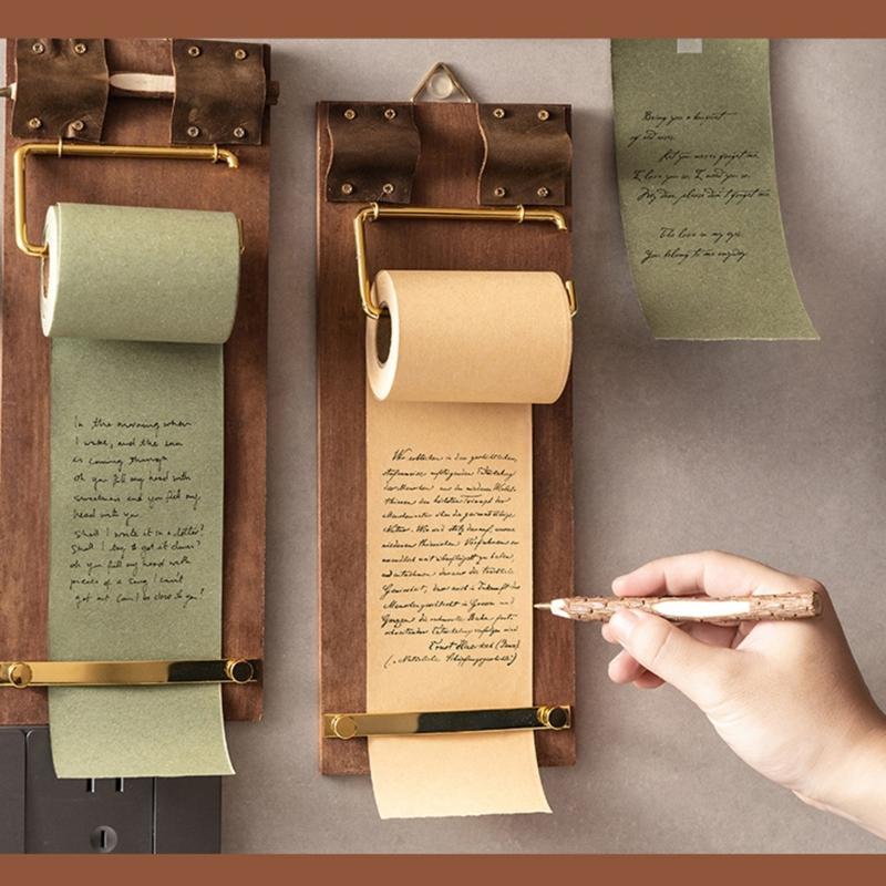 Antique Wall Mounted Note Board Note Organizers For Kitchen Lists Office Tasks With Replaceable Paper Roll Writing Pad