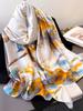 Elegant Women Satin Silk Scarf Beach Wrap Shawls Floral Print Sunscreen Bandanas Hijab Mujer Scarve Pareo Casual Chinese Style