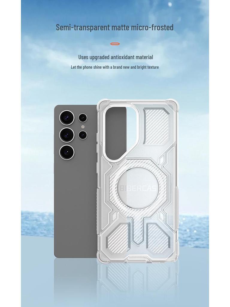 Compatible Samsung S25 ULTRA/S25 EDGE Magnetic Transparent Airbag Anti-fall Case