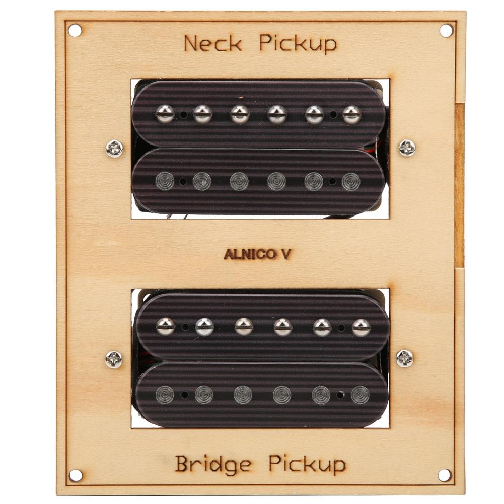 Electric Guitar Humbucker Pickup Wood Grain Cupronickel Base Double Coil Pickup