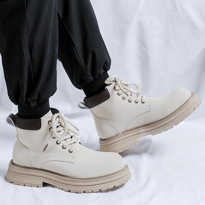 Rhubarb Boots 2024 Spring and Autumn British High Top Men's Boots Desert Tooling Short Boots Locomotive Martin Boots 1681-R