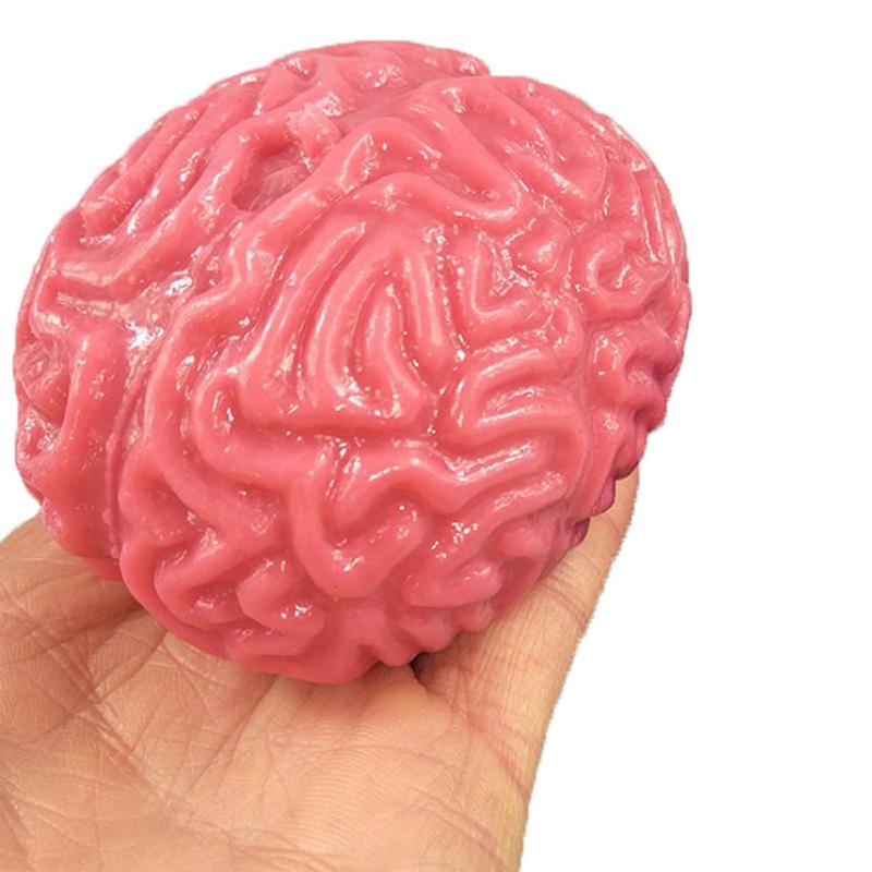 Novelty Brain Squeeze Balls Slow Rebound Stress Balls Realistic Fake Organ Bloody Scary Cartoon Halloween Squeeze Fun Toy