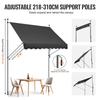 98x47" Patio Awning Retractable Patio Canopy Sunsetter with Crank Handle