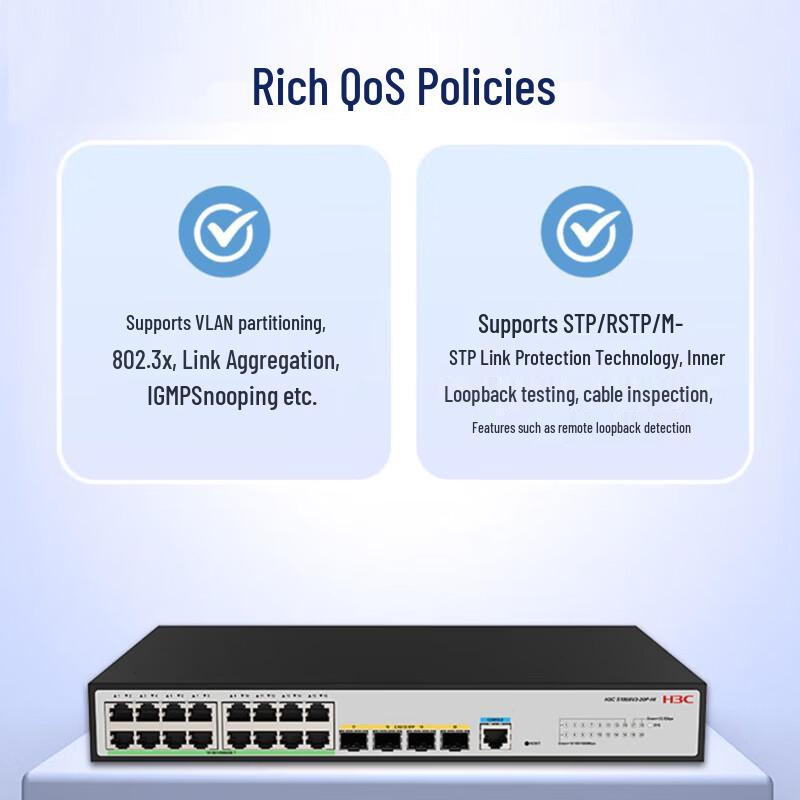 H3C S1850V3-20P-HI 16-Port Gigabit Ethernet + 4x 2.5G SFP Layer 2 Web Managed Enterprise Switch