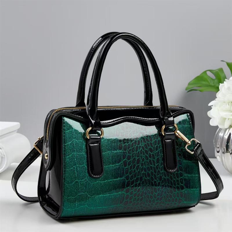 Všestranná a minimalistická kabelka, Nová crossbody taška se vzorem kamene a patchworkem, Ležérní a módní taška přes rameno