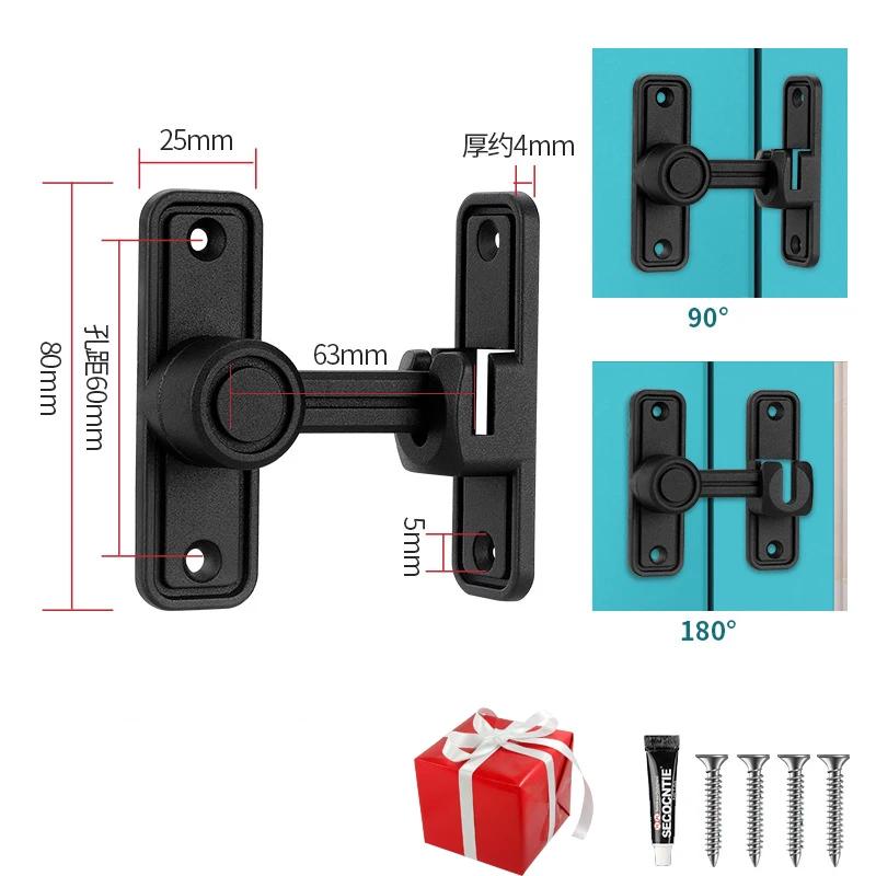

Black Luminous Barn Door Latch Lock For Locking Sliding 90 Degree Right Angle Bathroom Door Bolt Home Hardware Accessories чёрный