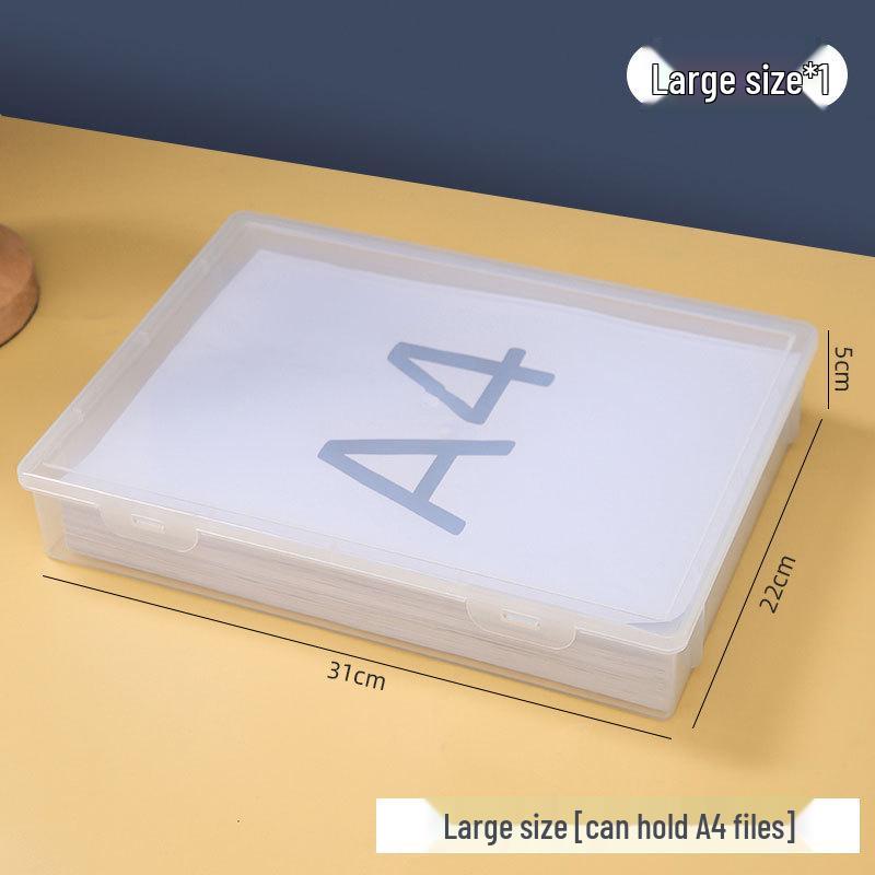 Dustproof A4 Document Storage Box with Moisture-Proof Bag for Certificates and Files