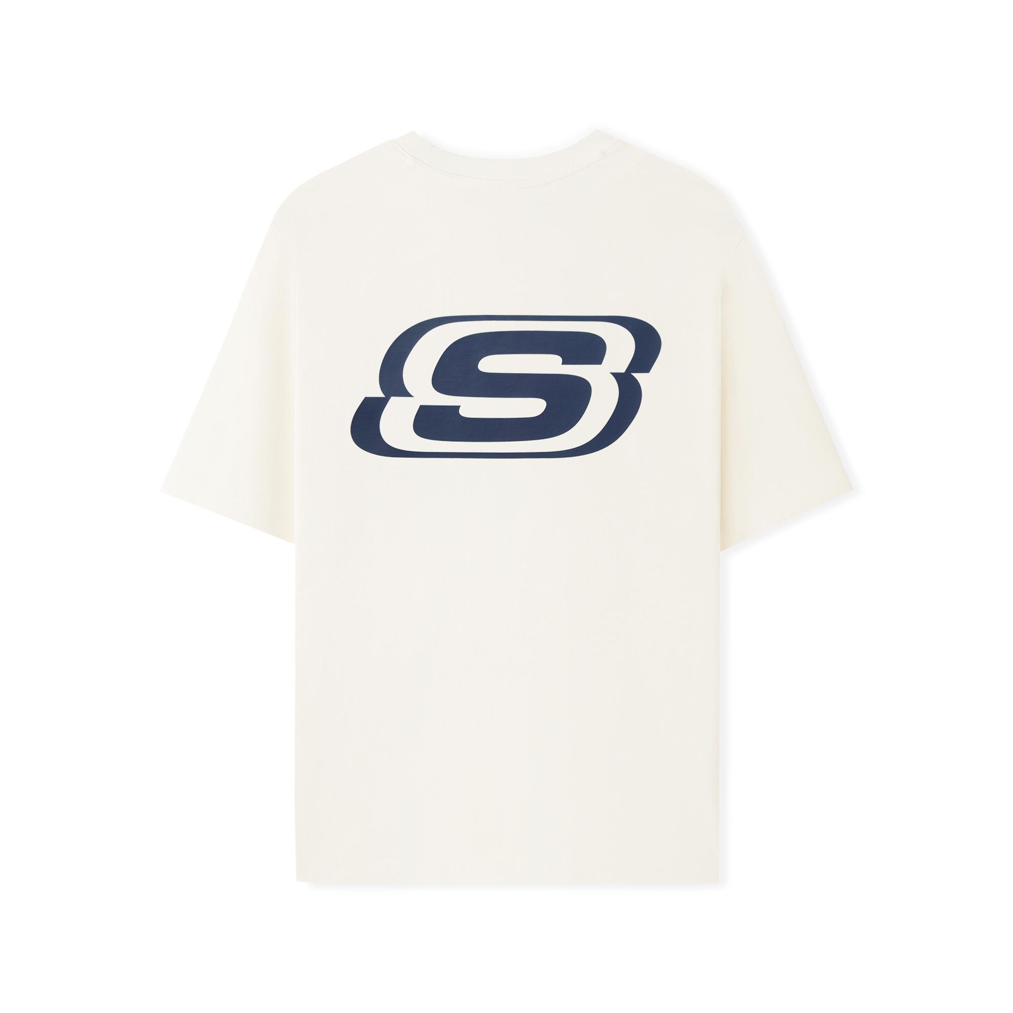 Skechers Simple Casual Letter Basic Logo Print Round Neck Short Sleeve T-Shirt Unisex Tops L225U197-06BD S