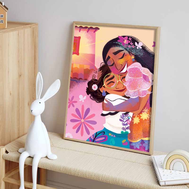 Disney 5D DIY Diamond Painting Mirabelle and Isabella Embracing Illustration in Full Magic House Embroidered Mosaic Cross Stitch Home Decor Gift Craft