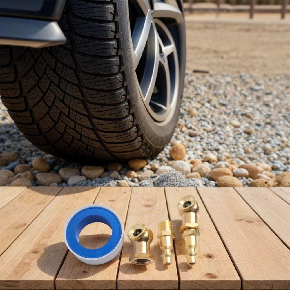 

2Pcs 1/4inch FNPT Air Pump Inflation Nozzle Closed Style Tire Inflator Gauge Nozzle Air Compressor золотий