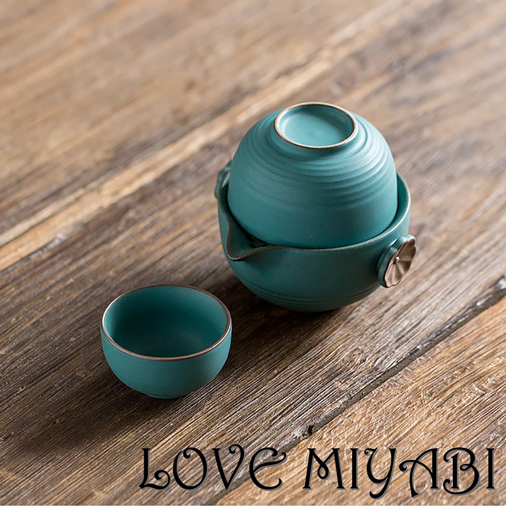 LOVE MIYABI Travel Tea Set for 2, Ultra-Compact Storage, Easily Enjoy Delicious Tea Outdoors, Perfect for TravelOutings, Chinese, Japanese, or Black