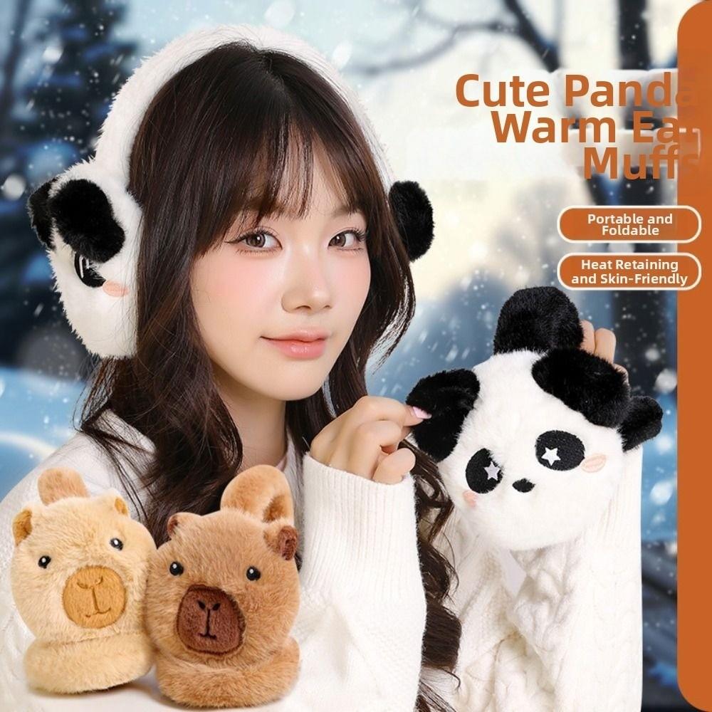 Cartoon Panda Warm Earflaps Foldable Cold-proof Ear Mask Fashion Cute Ear Cover Holiday Gifts