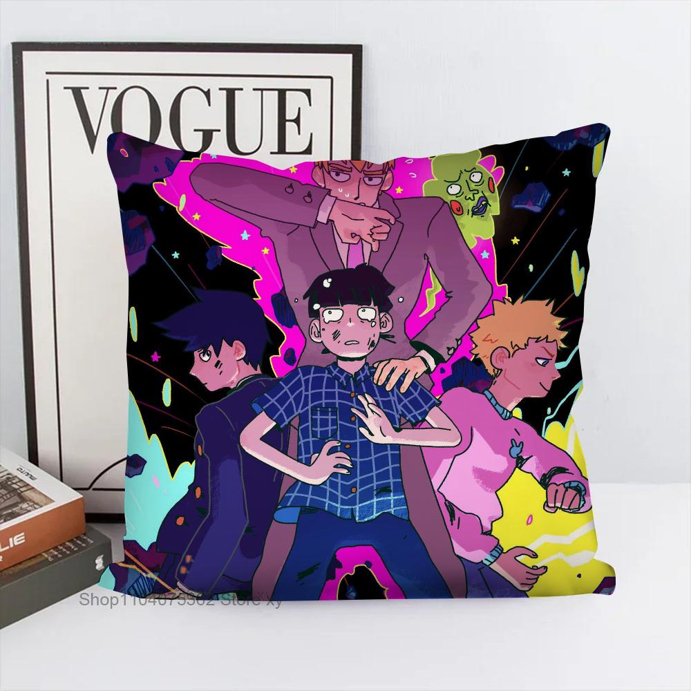 Anime Mob Psycho 100 Pillow Case Square Pillow Bedroom Sofa Leisure Comfort Cushion Car Living Room Home Decoration