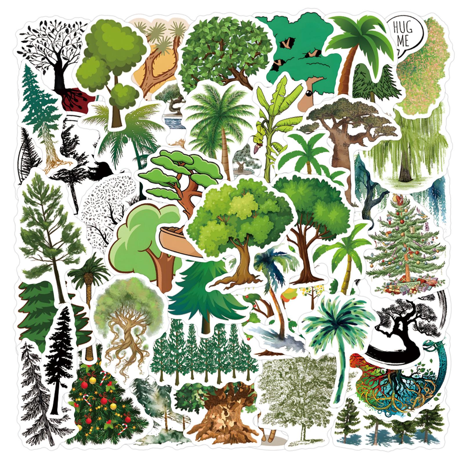 

55 Tree Tree Plant Graffiti Stickers Decorative Scooter Laptop DIY Stickers