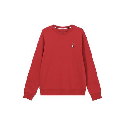 Jordan Solid Color Crew Neck Pullover with Logo Print Long Sleeve Sweatshirt Men Tops Red DQ7521-687