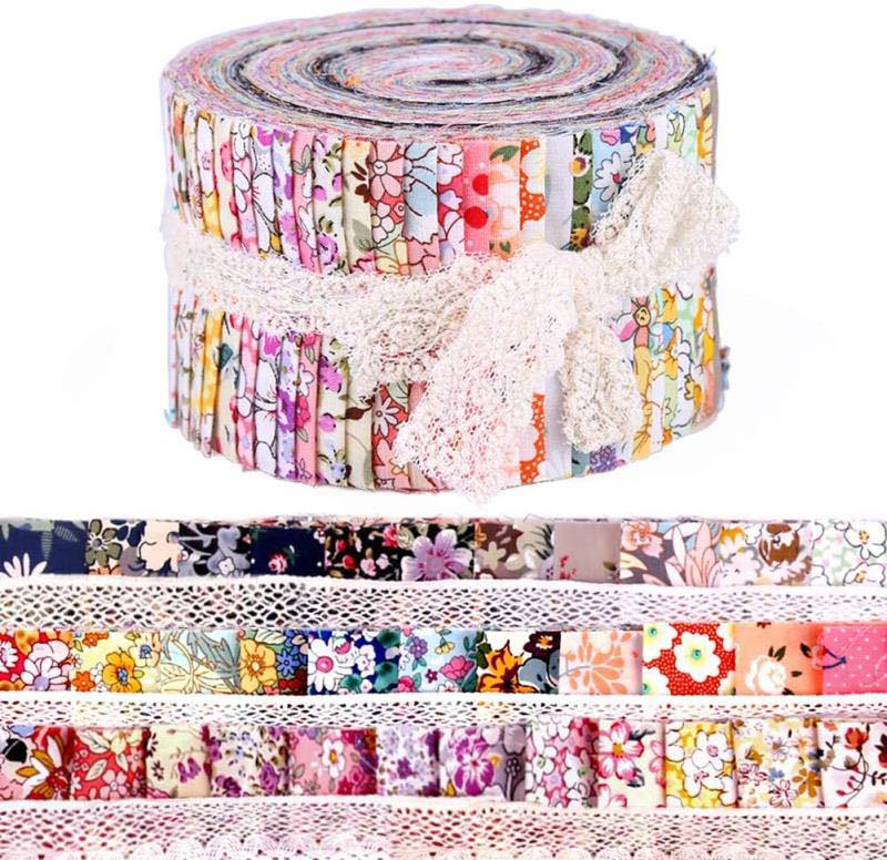 Plain Colored Cotton Fabric Strips Set for DIY Handmade Projects