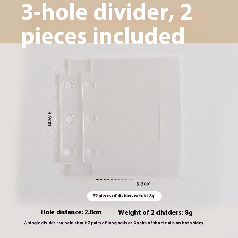 DIY Nail Art Piece Fake Nail Storage Book with Double Buckle 3 Holes Card Clip Display Board Simple Album for Nail Care
