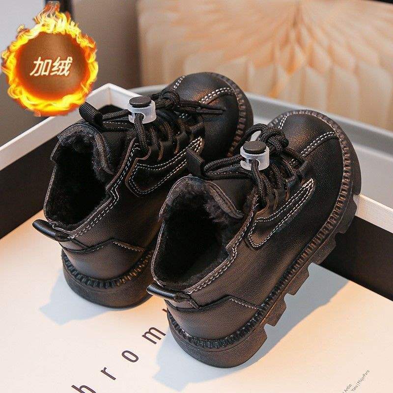 Children's Shoes 2025 Winter Shoes Extra Thick Girls Snow Boots Piled Thickened Baby Cotton Boots Boys Martin Boots