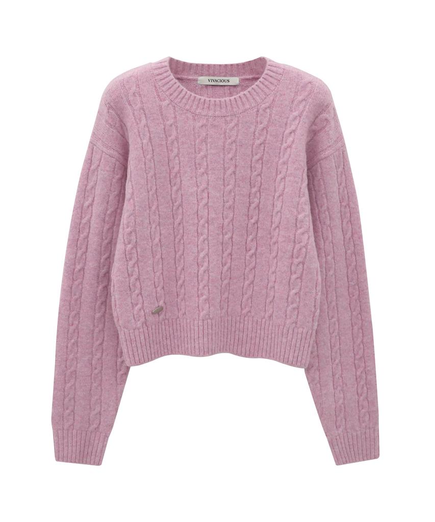 VIVACIOUS Ecru Round Twist Knit_4Colors