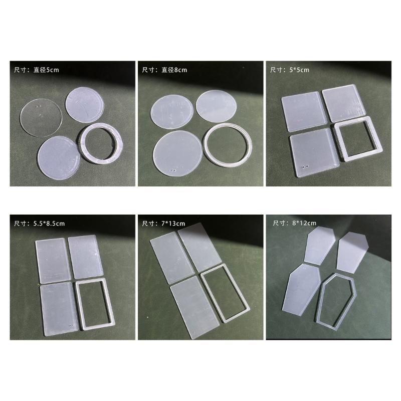 4 Pieces Acrylic Quicksand Plates Quicksand Empty Plates DIY Shake Empty Plate Acrylic Material for DIY Quicksand Crafts