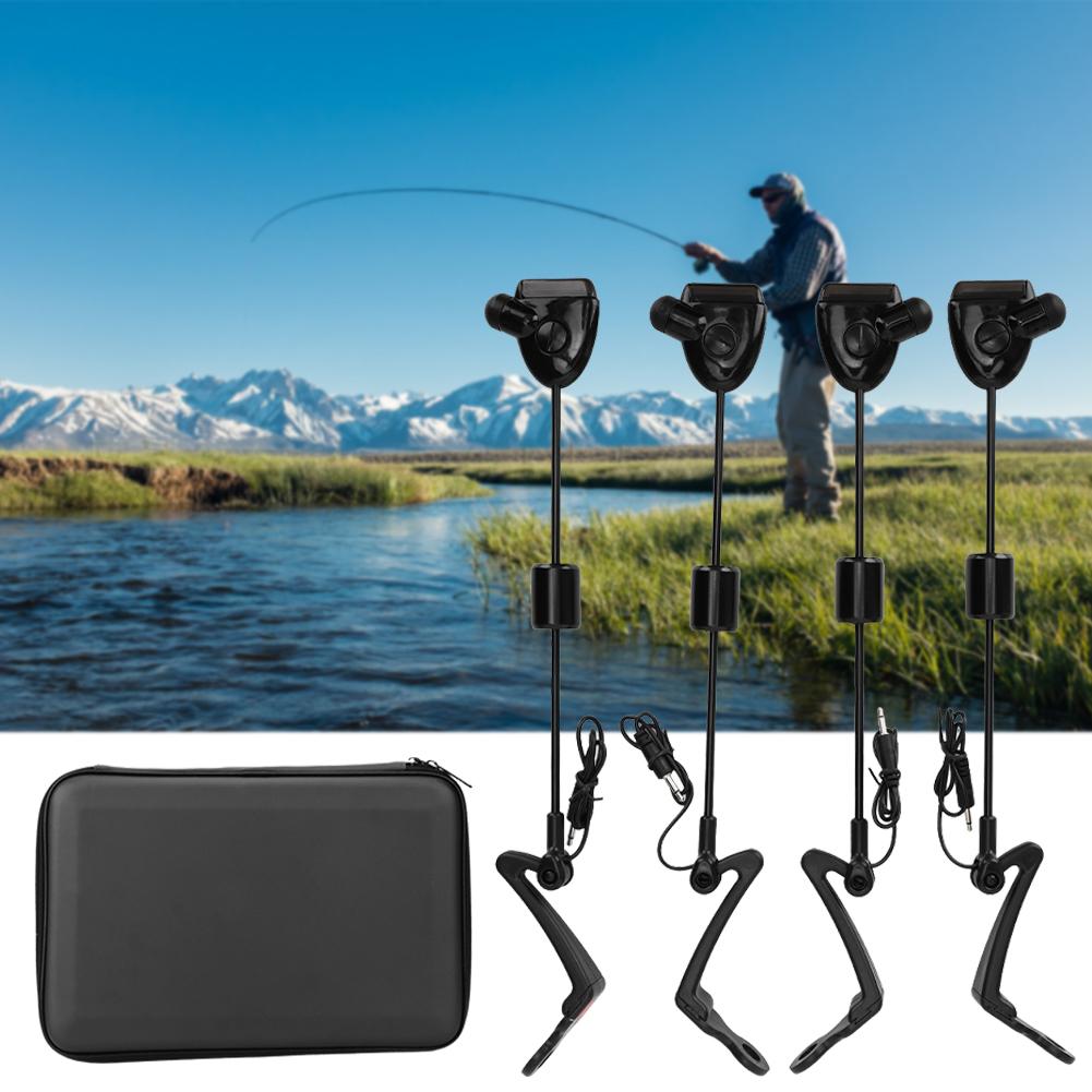 4 ks Plastové Rybářské háky na signalizaci kousnutí Swinger Řetězový Indikátor Zvukové a světelné upozornění Ryba