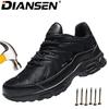 Work Shoes Lightweight Slip Resistant Steel Toe Sneakers Light Anti-Puncture Wear-resisting Mens Boots for Construction Site