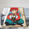 Anime Ranma And P-chan Blanket Flannel Print  Multi-function Warm Throw Blanket for Bedding Car Rug Piece