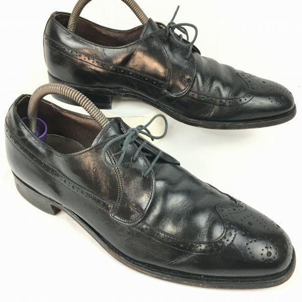

Pre-70s Vintage BOSTONIAN Wingtip Business Shoes Black size 10D 27.5-28.0 Men s