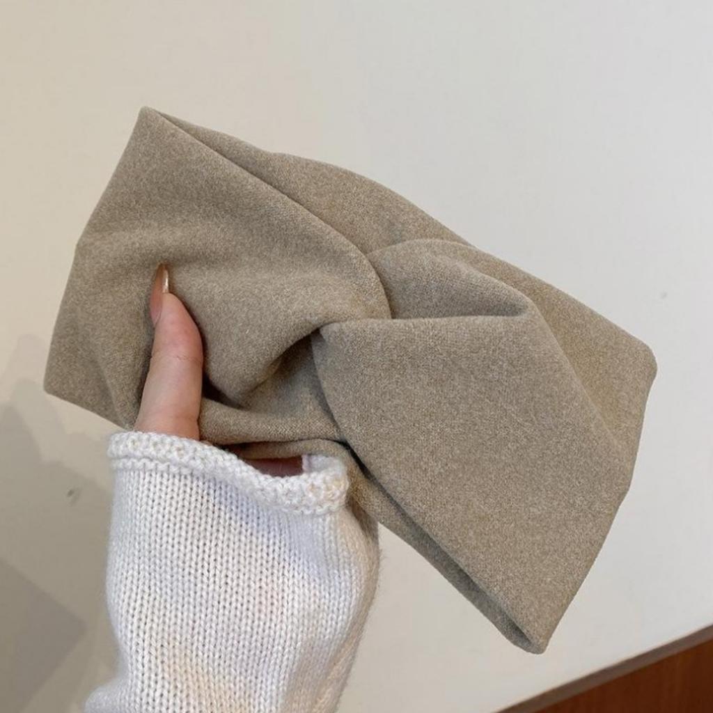Kašmírové křížové široké čelenky Zimní oteplovač do uší Měkká elastická čelenka Turban pro ženy Pevný šátek s šátkem Vlasové doplňky