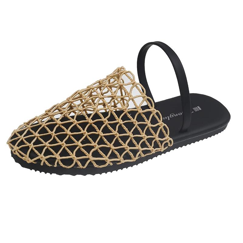 

Fashion Women s Slippers Flat Sole Round Toe Mesh Upper Cover Toe Women s Mules Shoes Women Dress Outdoor Breathable Zapatillas De Mujer 35