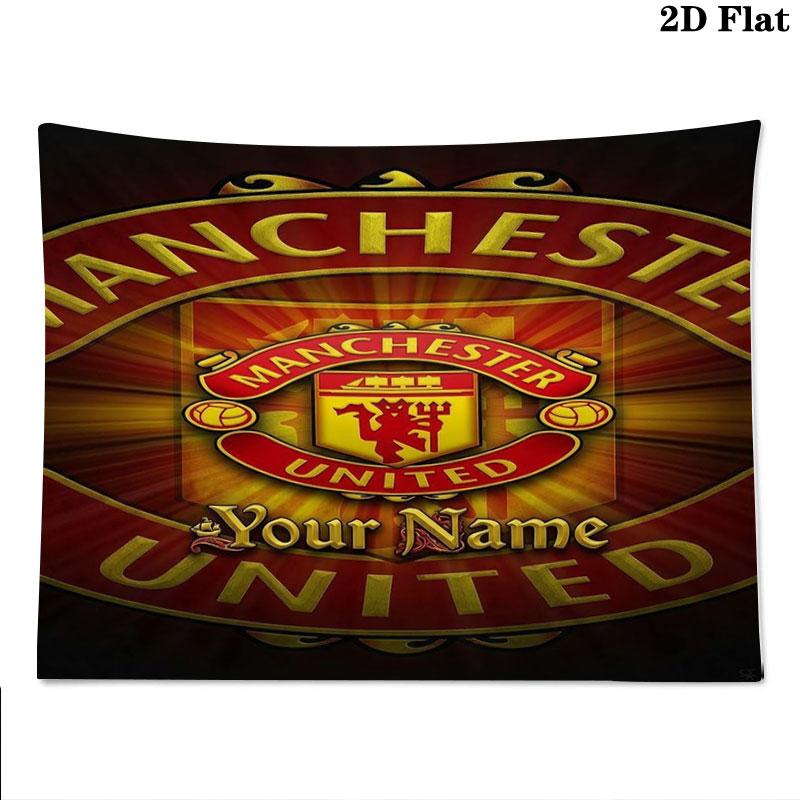 Manchester United F Custom Name Wall Tapestry Aesthetic Wall Hanging Printed Fabric Blanket Decorative Tapestries for Bedroom Living Room Home Decor