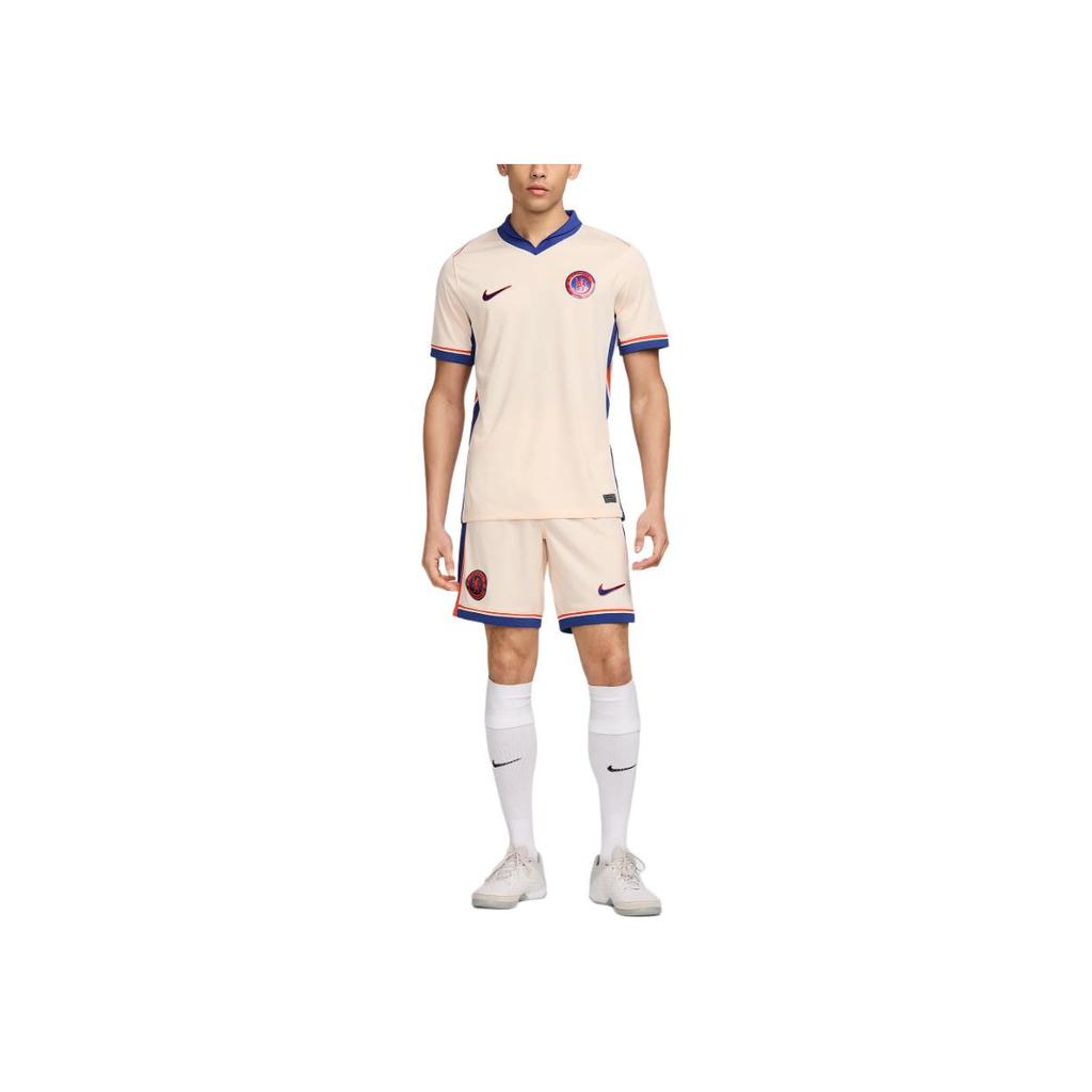 Nike Chelsea FC SS24 Dri-FIT Series Logo V-Neck Away Short Sleeve Football Shirt Men Tops Orange Blue FN8786839