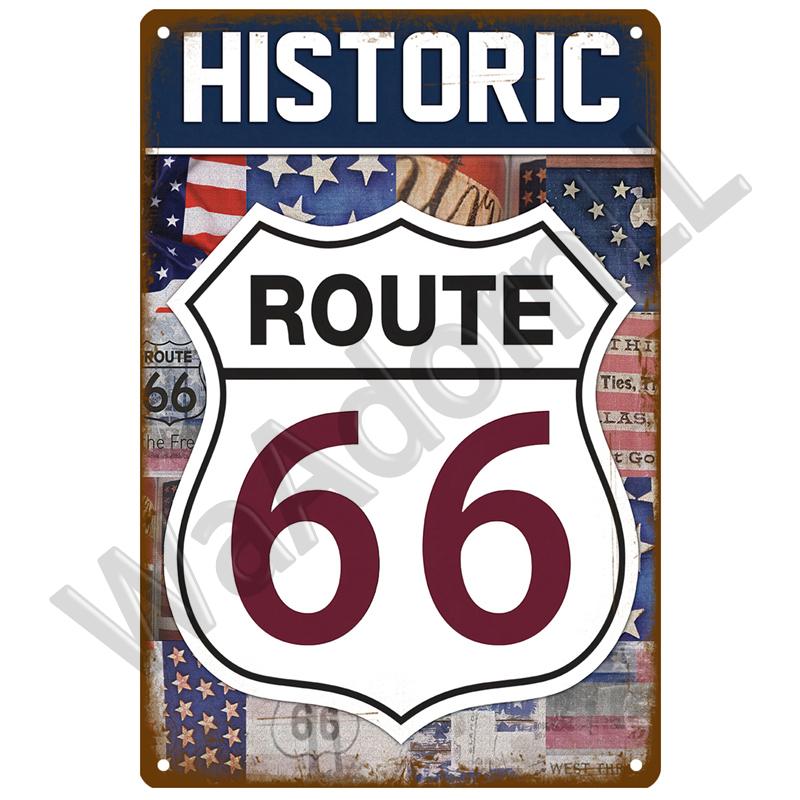 Route 66 Metal Sign House Plaque Metal Poster Tin Sign Plate Wall Posters Vintage Retro Aesthetic Room Decor Wall Art Decoration