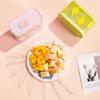 Disposable Fruit Fork Storage Box With 50 Pcs Fruit Forks Press Design Reusable Portable Fork Organizer Home Party Use
