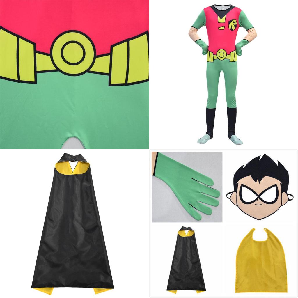 Anime Teen Titan Robin Costume For Boys Perfect Superhero Cosplay Jumpsuit**