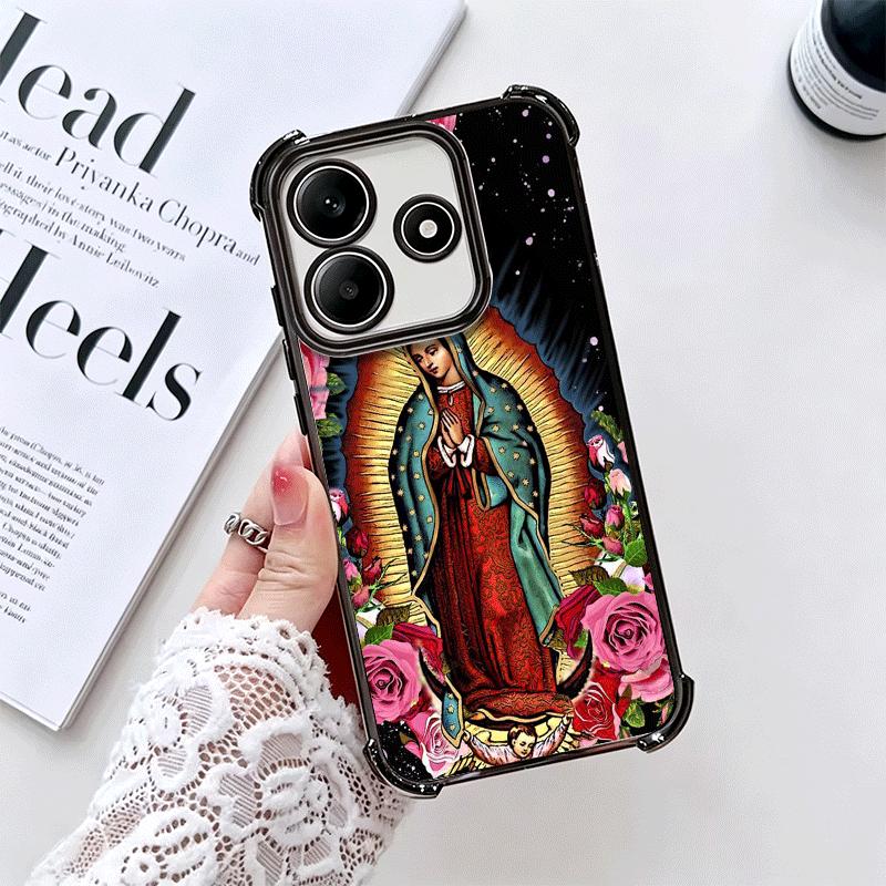 Virgen Mary Virgin De Guadalupe Soft Phone Case For Xiaomi Redmi Note 14 15 Pro Plus 13 12 11S 11T 5G 10 9S 9 Plating Anti-Fall