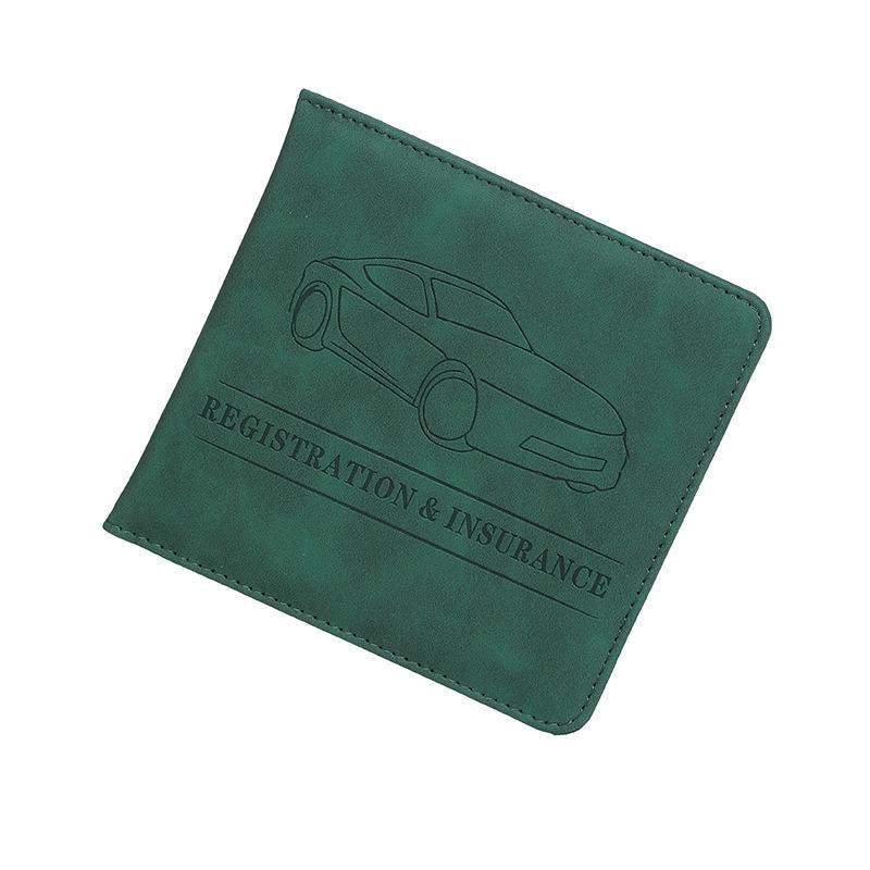 

Car Registration And Insurance Holder Car Accessories Vehicle Glove Box Car Organizer Car Essential Document Card Wallet темно-зелений колір